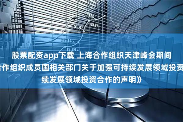 股票配资app下载 上海合作组织天津峰会期间通过《上海合作组织成员国相关部门关于加强可持续发展领域投资合作的声明》
